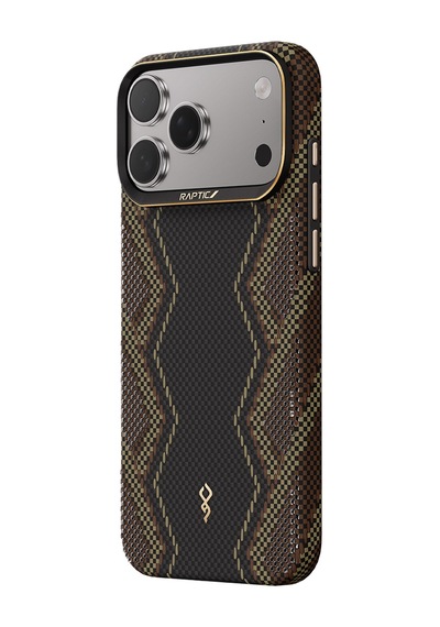 İphone 17 Pro Max Uyumlu Kılıf M-safe Şarj Özellikli Raptic Aramid Skin Scepter Serisi Kapak Siyah