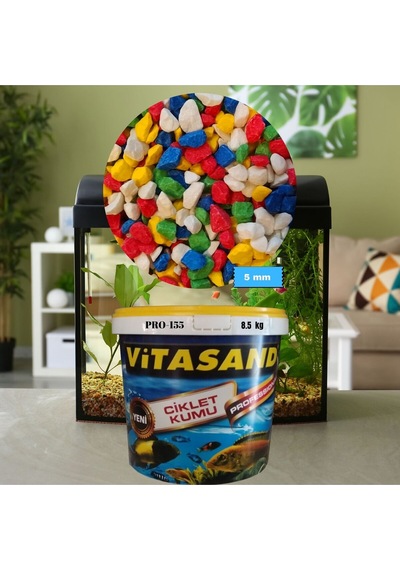 Pro-155 5mm Akvaryum Kumu Gökkuşağı Kum Karışık Renk 8.5kg