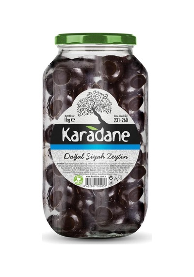 Karadane 231- 260 KB Doğal Siyah Zeytin 1 KG