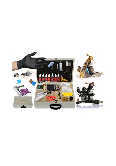 Çift Makineli Çantalı 30 Parça Tattoo Dövme Set