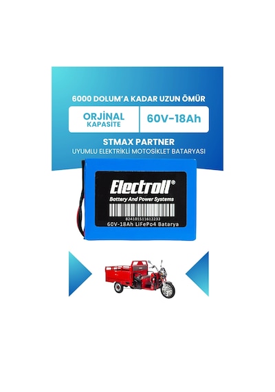 Stmax Partner Batarya Standart Kapasite Lifepo4 60v 18ah Elektrikli Motosiklet Bataryası