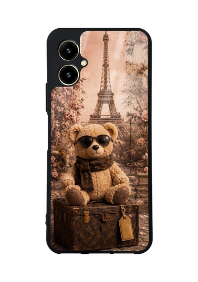 Omix X5 Paris Teddy Voyage Tasarımlı Glossy Telefon Kılıfı Krem