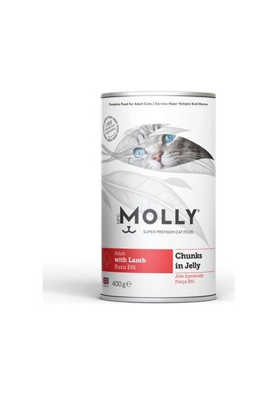 Molly Jöleli Kuzulu Konserve Yetişkin Kedi Maması 400 G