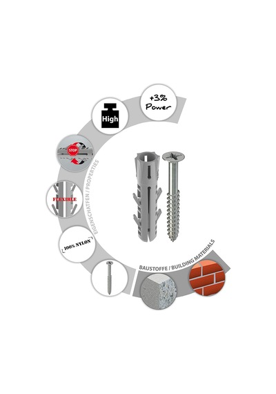 Tox Barracuda Plastik Dübel Vida Seti 6X30 Mm 12 Adet