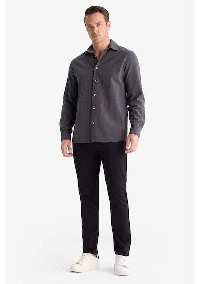 Defacto Slim Fit Dar Kesim Dar Paça Pantolon B2089ax25aubk81 Siyah