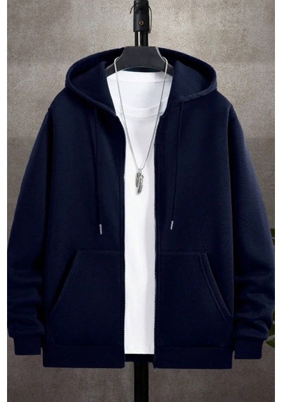 Cool Tarz Unisex Relax Fit Rahat Kesim Pamuklu İçi Polarlı Çift Cepli Fermuarlı Lacivert Kapüşonlu Sweatshirt Lacivert Lacivert Cool Tarz Unisex Relax Fit Rahat Kesim Pamuklu İçi Polarlı Çift Cepli Fermuarlı Lacivert Kapüşonlu Sweatshirt Lacivert Lacivert
