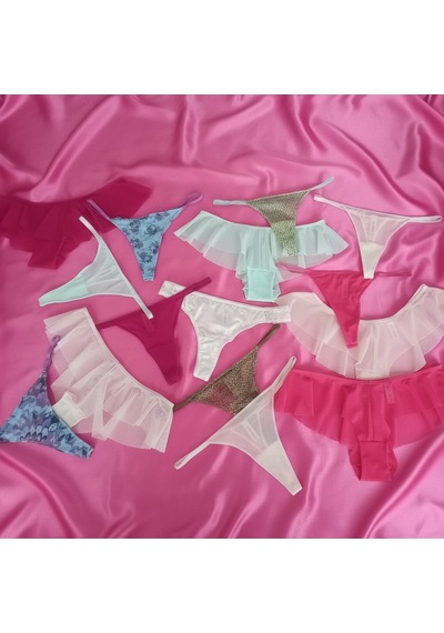 Bonbon Kadın Pamuklu 10'lu Paket Karışık Renk Hipster String Tanga Checky Brazilya Külot Bb2472 Renkli