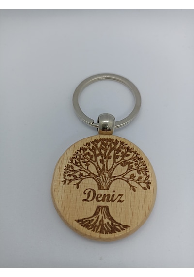 Kişiye Özel Anahtarlık, İsimli Ahşap Hayat Ağacı Anahtarlık