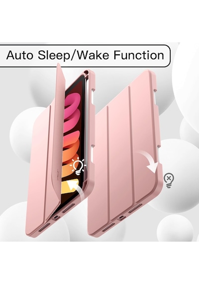 Apple Uyumlu iPad Mini 7 A17 Pro Kılıf Uyku Modlu Smart Pen Slot Charging Case Kapaklı Kılıf Apple Uyumlu iPad Mini 7 A17 Pro Kılıf Uyku Modlu Smart Pen Slot Charging Case Kapaklı Kılıf