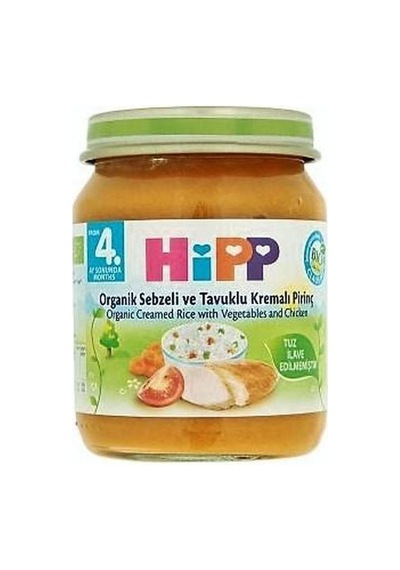 Organik Sebze Ve Tavuklu Kremalı Pirinç 125 Gr