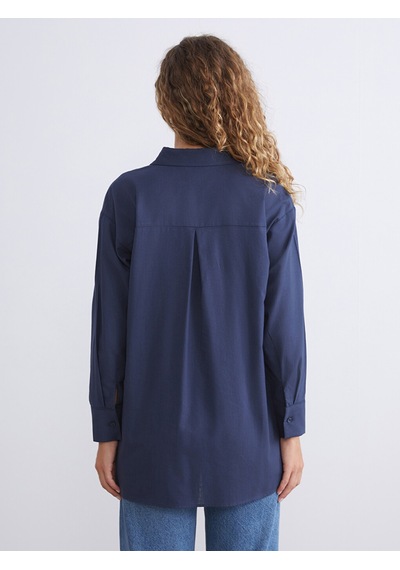 Lcw Modest Lacivert Loose Fit Kadın Gömlek Tunik