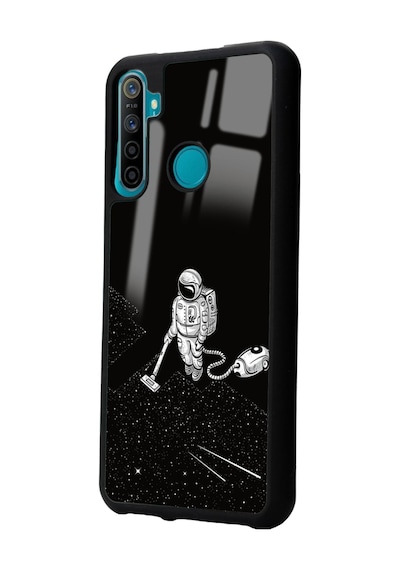 Oppo Realme 5i Astronot Tatiana Tasarımlı Glossy Telefon Kılıfı Siyah