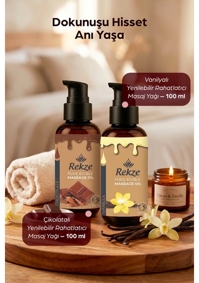 Rekze Çikolata & Vanilya Aromalı Masaj Yağı 100 Ml Aromaterapi, Nemlendirici Ve Etkili - 744967438