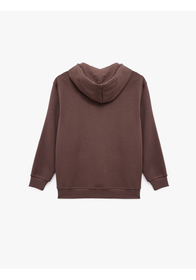 Koton Kapüşonlu Uzun Kollu Kanguru Cepli Oversize Spor Sweatshirt Mürdüm 6wak10040nk Mor