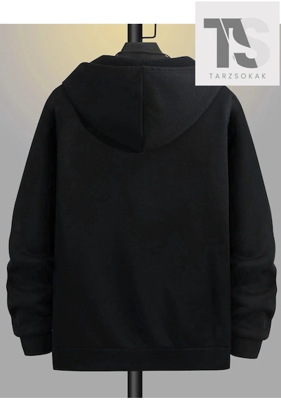Adrift Şimşek Bulut Sweatshirt Fermuarlı Hırka Siyah