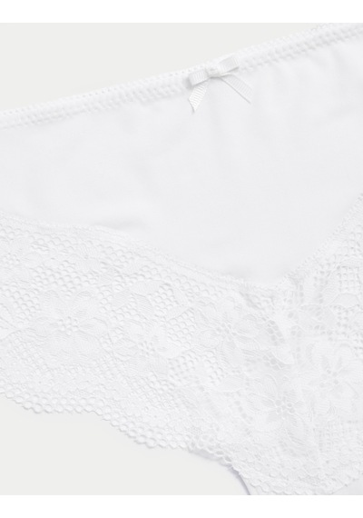 Marks & Spencer 3 Lü Dantel Detaylı Brazilian Külot Beyaz