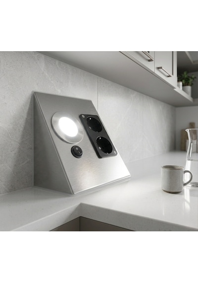Cata Ct 5109 Krom Kasa 5w Çift Prizli Tezgah Aydınlatma Beyaz Işık 6400k