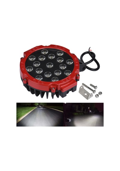 2 Adet 17 Led Kırmızı Off Road Çalışma Lambası Beyaz Işık 18Cm