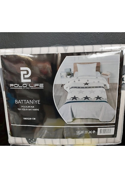 Polo Life Taraftar Yıldız Tek Kişilik Battaniye - Bjk Siyah Beyaz Siyah - Beyaz