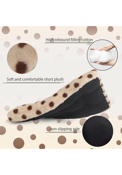 24x18 Köpek Yatağı Sandık Bej Kahve Noktalı Bej, Rahat Köpek Sandığı Mat 50 Cm, Kaymaz, Yıkanabilir Küçük K