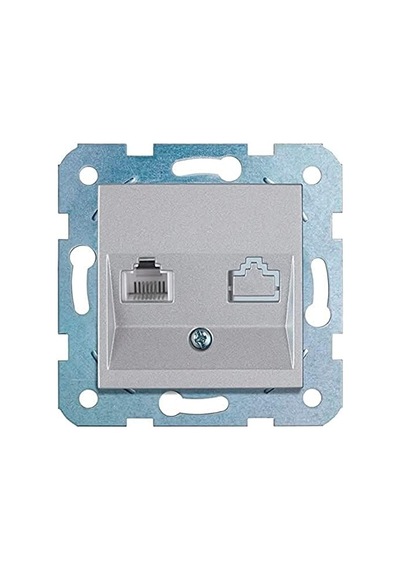Novella/trenda Gümüş Data+nümeris Cat6+cat3 Mekanizma+düğme Kapak