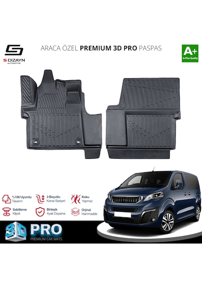 S-dizayn Peugeot Expert Traveller 3d Pro Havuzlu Paspas 2016 Üzeri A+ Kalite
