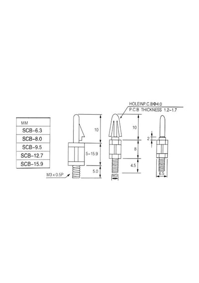 Scb-12.7 Plastik Tırnaklı Distans