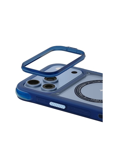 İphone 18 Pro Max Uyumlu Kılıf M-safe Şarj Özellikli Airbagli Skinarma Avion Kapak Mavi