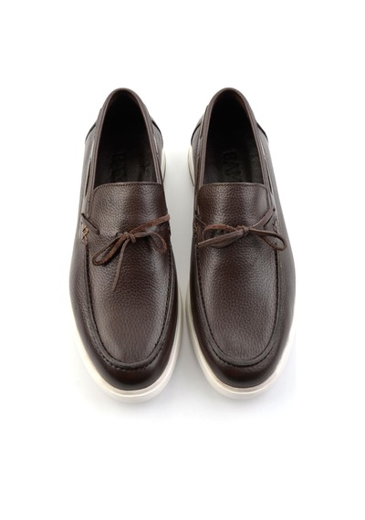 Kahve Hakiki Deri Erkek Loafer Ayakkabı E01054428140 Kahve