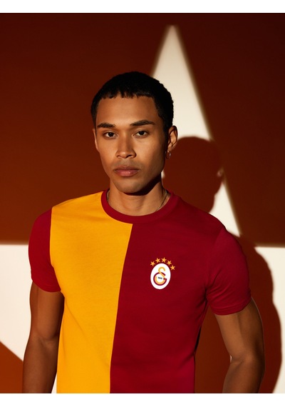 Gsstore Galatasaray Parçalı 5 Yıldız T-shirt E251354 Sarı - Kırmızı