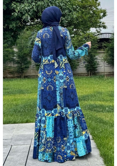 Rabia Şamlı Nehir Elbise Saks Normal