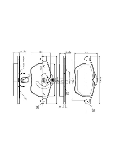 BOSCH 986424360 Fren Balatası Ön Vectra B 95- Calıbra 90- / 9-3 98-03
