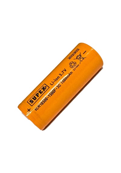 Supex Icr18500 3.7v 1500mah Li-ion Şarjlı Pil 3c Deşarj Akımı Başsız