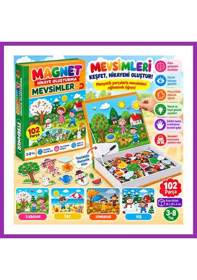 Bezos 1505 Magnet Hikaye Oluşturma - Mevsimler / +3 Yaş Bty