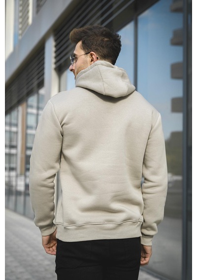 Oksit Janvier Üç İplik Şardonlu Fitted Kapüşonlu Basic Erkek Sweatshirt 001
