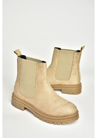 Fox Shoes T726923702 Bej Süet Klasik Kadıın Bot Bej