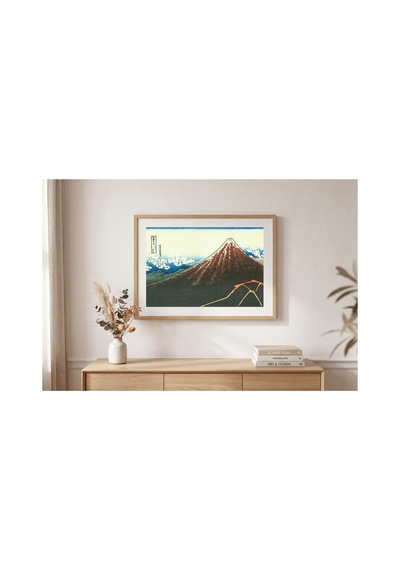 Hokusai Zirvenin Altında Fırtına Çerçevesiz Poster 30x42 Cm A3 Tablo Japon Sanatı Duvar Dekoru