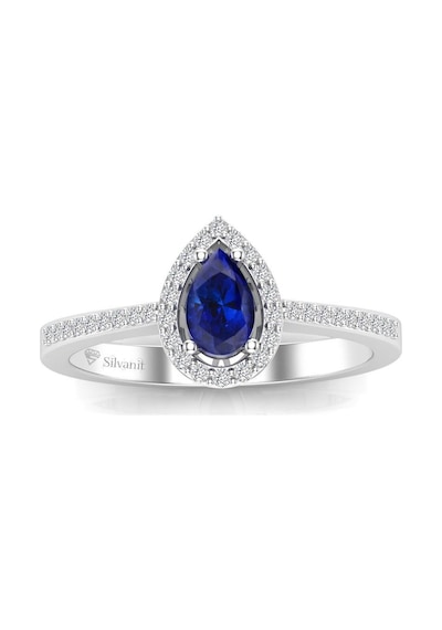 0,50 Karat Pırlantalı Damla Safir Yüzük