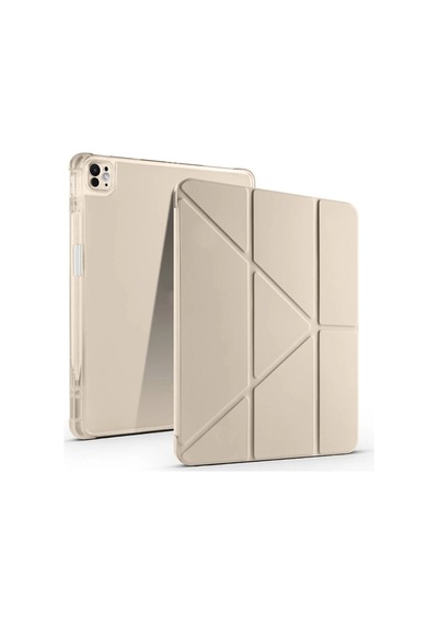 Apple Uyumlu iPad, Air 13 2024 Kılıf Zore Tri Folding Kalem Bölmeli Standlı Kılıf Klasik