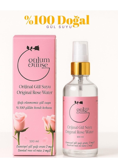 Gülümse Yağı Ayrıştırılmamış Gülsuyu Cam Şişe 100 ML