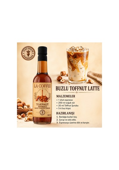 La Coffee Toffee Nut Aromalı Kahve Ve Kokteyl Şurubu 750 Ml - %100 Pancar Şekerli Diğer