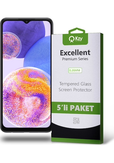 Samsung Galaxy A23 ile Uyumlu Temperli Ekran Koruyucu Kırılmaz Cam Ekonomik 5'li Paket