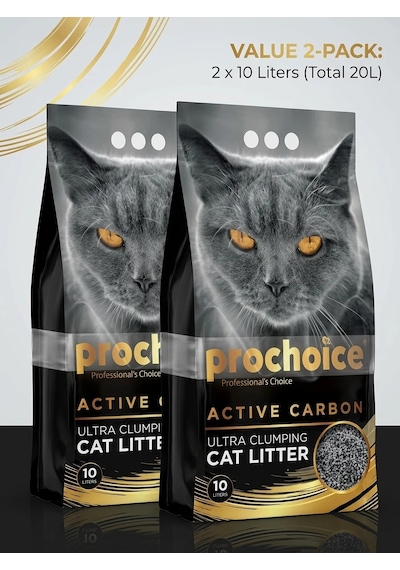 Prochoice Ultra Clumping Aktif Karbonlu Bentonit Kedi Kumu 2'li Avantaj Paketi 2x10 L 20 L Kok