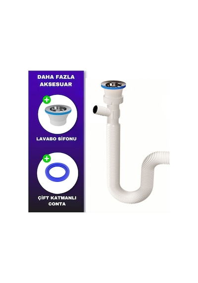 Güçlü Plastik Çamaşır Makinesi Girişli Körüklü Lavabo Sifonu Diğer