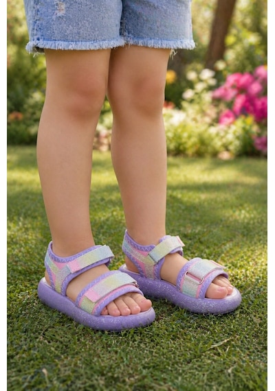 Mini Bonito Kız Çocuk Rahat Taban Günlük Sandalet Lila