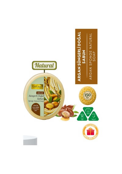Naturix Doğal Argan Soap Peeling Etkili Argan Süngerli Sabun 150 G