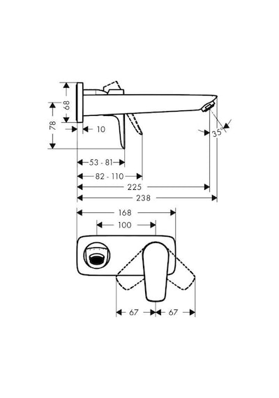 Hansgrohe Talis E Ankastre Lavabo Bataryası Parlak Altın 71734990