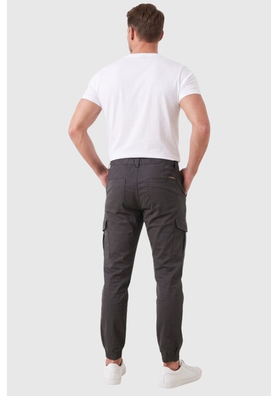 Rizzup Erkek Slim Fit Likralı Füme Kargo Cepli Jogger Pantolon İpli Bel Lastikli Paça 2600589