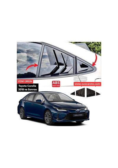 Toyota Corolla 2018 Sonrası E210 Uyumlu Kelebek Cam Izgarası Kelebek Cam Vizörü İthal Havalandırma Sağ Sol Takım Parlak Siyah 1.sınıf 00 Şüscaroto Aksesuar