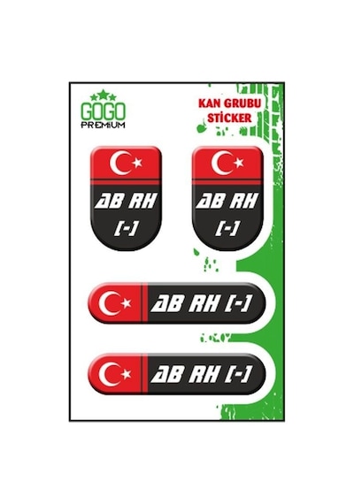 Kan Grubu I Ab Rh - Siyah Dörtlü Damla Etiket